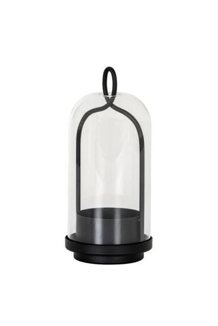 KDMD Nyx Medium Candle Holder with Glass Cloche - Elegant Home Decor in Black - image 1