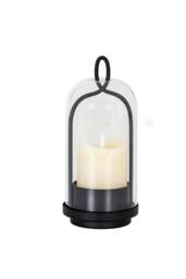 KDMD Nyx Medium Candle Holder with Glass Cloche - Elegant Home Decor in Black - thumbnail 2