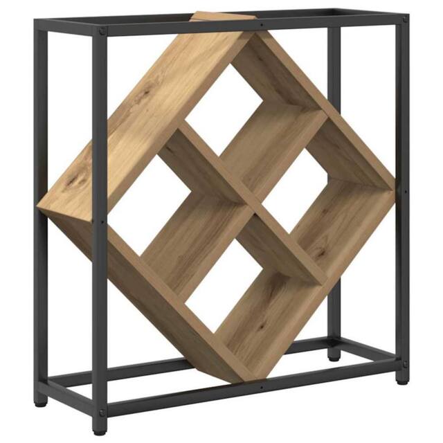 Berkfield Home Wine Rack Artisan Oak 51x18x52, 5 cm Engineered Wood in Brown - image 1