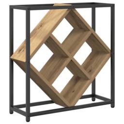 Berkfield Home Wine Rack Artisan Oak 51x18x52, 5 cm Engineered Wood in Brown - thumbnail 1