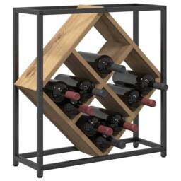 Berkfield Home Wine Rack Artisan Oak 51x18x52, 5 cm Engineered Wood in Brown - thumbnail 3