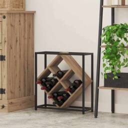 Berkfield Home Wine Rack Artisan Oak 51x18x52, 5 cm Engineered Wood in Brown - thumbnail 2