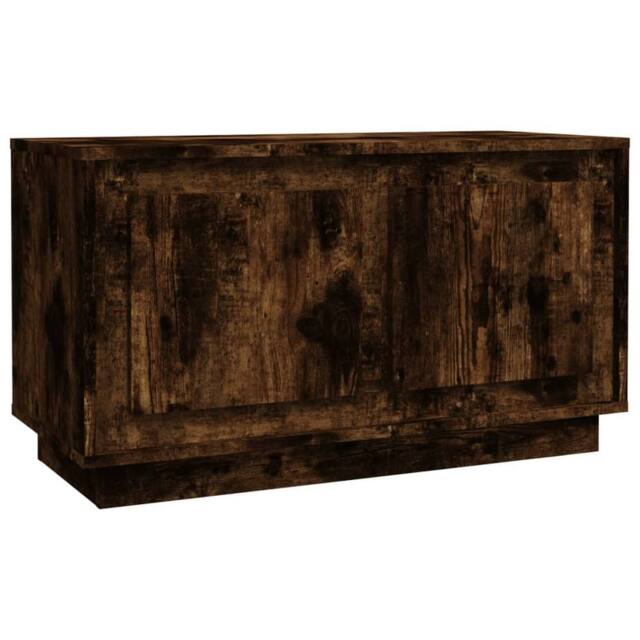 Berkfield Home TV Cabinet Smoked Oak 80x35x45 cm Engineered Wood in Brown - Size: 80 x 35 x 45 cm - image 1