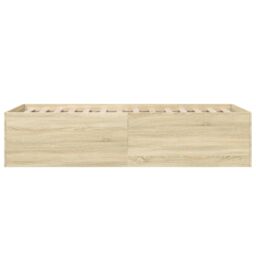 Berkfield Home Bed Frame without Mattress Sonoma Oak 75x190 cm Small Single in Brown - thumbnail 5