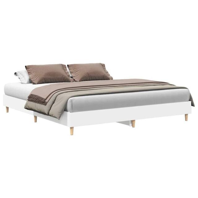 Berkfield Home Bed Frame No Mattress White 200x200 cm Engineered Wood - image 1