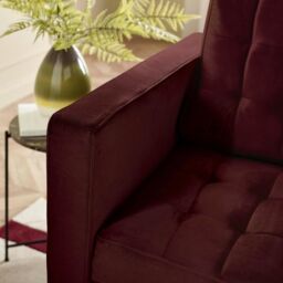 FurnitureboxUK Jade 2-Seater Soft Touch Velvet Sofa With Solid Wood Frame in Maroon - thumbnail 5