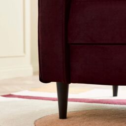FurnitureboxUK Jade 2-Seater Soft Touch Velvet Sofa With Solid Wood Frame in Maroon - thumbnail 6