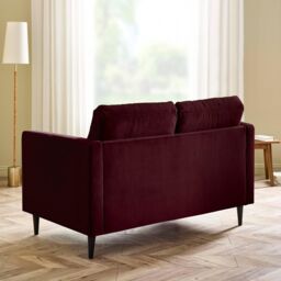 FurnitureboxUK Jade 2-Seater Soft Touch Velvet Sofa With Solid Wood Frame in Maroon - thumbnail 3