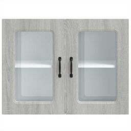 Berkfield Home Kitchen Wall Cabinet with Glass Door Kalmar Grey Sonoma Engineered Wood - thumbnail 6