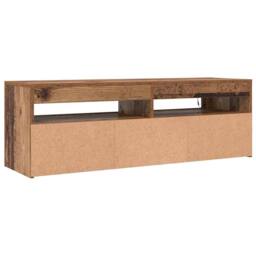Berkfield Home TV Cabinet with LED Lights Old Wood 120x35x40 cm Engineered Wood in Brown - Size: 120 x 35 x 40 cm - thumbnail 9