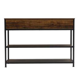 KORVIXA Retro Console Table 3 Drawers in Brown - Size: 0.6m2