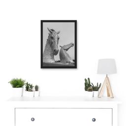 Artery8 Fines Kelpies Horse Sculptures Falkirk Scotland Artwork Framed Wall Art Print A4 in Black - thumbnail 2