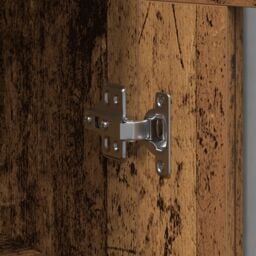 Berkfield Home Wall-Mounted Cabinet with Glass Doors Old Wood 69, 5x34x90 cm in Brown - Size: 5 x 34 x 90 cm - thumbnail 9