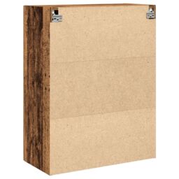 Berkfield Home Wall-Mounted Cabinet with Glass Doors Old Wood 69, 5x34x90 cm in Brown - Size: 5 x 34 x 90 cm - thumbnail 8
