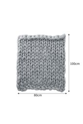 Living and Home 100cm L x 80cm W Office Chunky Knitted Nap Blanket Home Decor Sofa Throw Blanket in Grey - Size: 80 cm x 100 cm - thumbnail 6