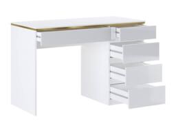 Vente-unique Desk - 5 Drawers - Glossy White & Gold - VUKIA - thumbnail 6