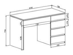Vente-unique Desk - 5 Drawers - Glossy White & Gold - VUKIA - thumbnail 8