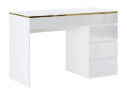 Vente-unique Desk - 5 Drawers - Glossy White & Gold - VUKIA - thumbnail 4