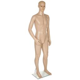 tectake Men's Male Adjustable Mannequin In Full Body Life Size With Realistic Propor in Beige - thumbnail 1