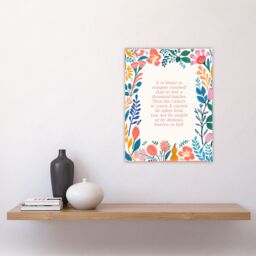"Artery8 Wall Art Print Conquer Yourself Buddhist Mindfulness Quote Floral Buddha Poster - Size: W24"" x H32""" - thumbnail 4