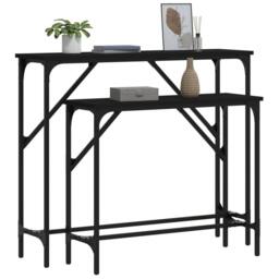 Berkfield Home Decorative Console Tables 2 pcs Black Engineered Wood