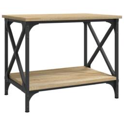 Berkfield Home Side Table Sonoma Oak 55x38x45 cm Engineered Wood in Light Brown - Size: 55 x 38 x 45 cm - thumbnail 2