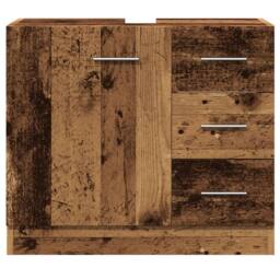 Berkfield Home Sink Cabinet Old Wood 63x30x54 cm Engineered Wood in Brown - Size: 63 x 30 x 54 cm - thumbnail 4