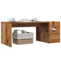 Berkfield Home Coffee Table Old Wood 90x45x35 cm Engineered Wood in Brown - Size: 90 x 45 x 35 cm - thumbnail 3