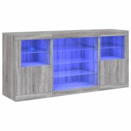 Berkfield Home Sideboard with LED Lights Grey Sonoma 142.5x37x67 cm - thumbnail 3