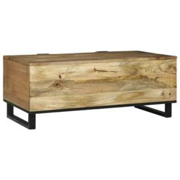 Berkfield Home Coffee Table 100x54x40 cm - Solid Mango Wood in Brown - Size: 100 x 54 x 40 cm - thumbnail 5