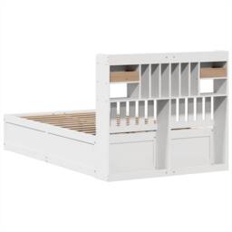Berkfield Home Bed Frame without Mattress White 135x190 cm Double Solid Wood Pine - thumbnail 7