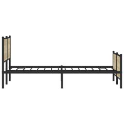 Berkfield Home Metal Bed Frame without Mattress Sonoma Oak 200x200 cm in Light Tan - thumbnail 6