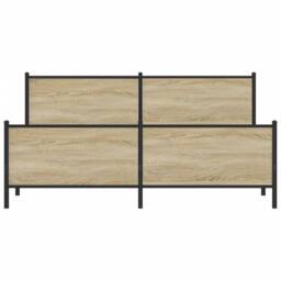 Berkfield Home Metal Bed Frame without Mattress Sonoma Oak 200x200 cm in Light Tan - thumbnail 5