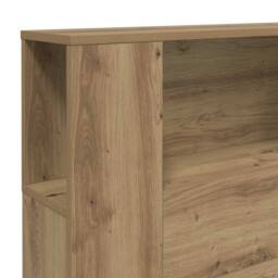 Berkfield Home Headboard Cabinet Artisian Oak 200x18.5x102.5 cm Engineered Wood in Brown - thumbnail 7