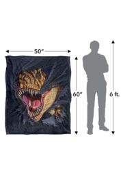 JQ Licensing Jlo T-Rex Ripping Dinosaur Silky Touch Super Soft Throw Blanket 152 X 127 cm in White - thumbnail 5