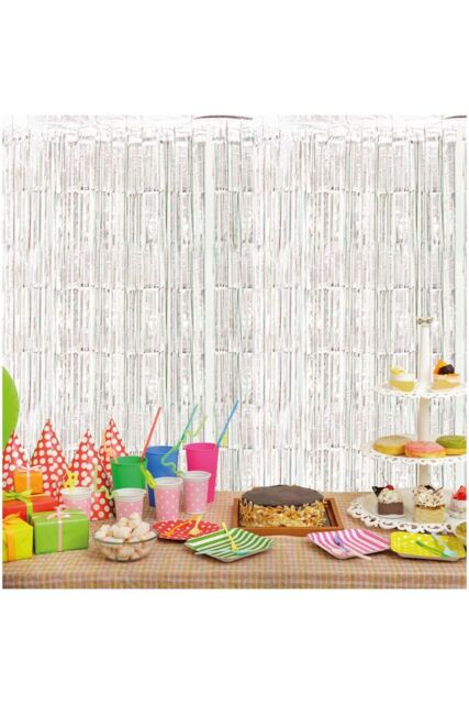 Netagon Shimmer Tinsel Curtain 3M x 1M Silver - image 1