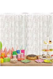 Netagon Shimmer Tinsel Curtain 3M x 1M Silver - thumbnail 1