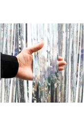 Netagon Shimmer Tinsel Curtain 3M x 1M Silver - thumbnail 5