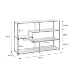 sweeek 5-level Industrial Bookshelf In Metal & Wood Effect in Light Brown - thumbnail 6