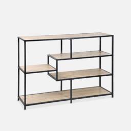 sweeek 5-level Industrial Bookshelf In Metal & Wood Effect in Light Brown - thumbnail 4