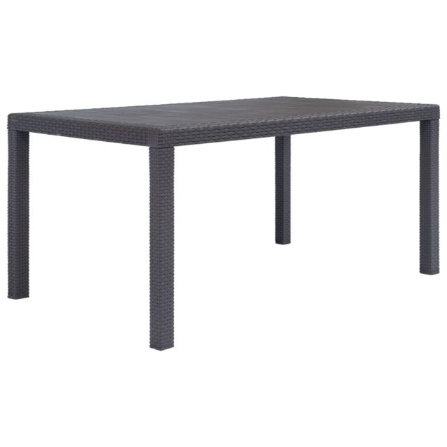 Berkfield Home Garden Table Brown 150x90x72 cm Plastic Rattan Look - Size: 150 x 90 x 72 cm - image 1