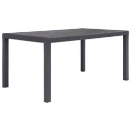 Berkfield Home Garden Table Brown 150x90x72 cm Plastic Rattan Look - Size: 150 x 90 x 72 cm - thumbnail 1