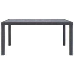 Berkfield Home Garden Table Brown 150x90x72 cm Plastic Rattan Look - Size: 150 x 90 x 72 cm - thumbnail 2