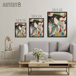 "Artery8 Tsukioka Yoshitoshi Kyoto Waitress in the Meiji Era Framed Canvas Art - Size: W12"" x H16""" - thumbnail 4