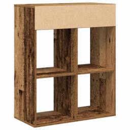 Berkfield Home Book Cabinet Old Wood 66x31x80 cm Engineered Wood in Brown - Size: 66 x 31 x 80 cm - thumbnail 6