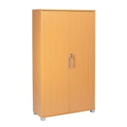 Moderna Wooden Storage Cabinet Lockable 2 Doors Beech 140cm in Brown - thumbnail 4