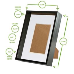 "Nicola Spring 3D Deep Box Frames with A5 Mount - A4 (8"" x 12"") - Black - Pack of 5" - thumbnail 4