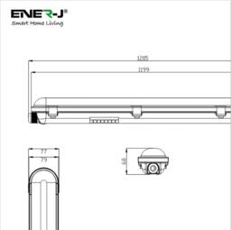 ENER-J Pack of 6 Non Corrosive Waterproof Fitting 12m 40W 120 lumens per Watt in White - thumbnail 6