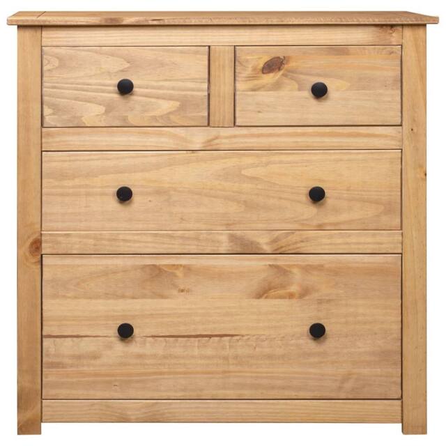 Berkfield Home Sideboard 80x40x83 cm Pinewood Panama Range in Brown - Size: 80 x 40 x 83 cm - image 1