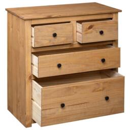 Berkfield Home Sideboard 80x40x83 cm Pinewood Panama Range in Brown - Size: 80 x 40 x 83 cm - thumbnail 5